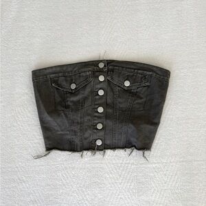 Emory Park Green Denim Button-Up Top